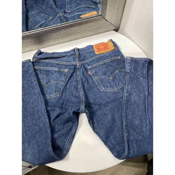 Vintage Levi's 501 Men's Jeans Size 34x30 Dark Wash Classic Straight Fit - Picture 1 of 10
